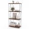 Costway 1/2 PCS 4-Tier Multipurpose Display Rack Freestanding Bookcase with Metal Frame Walnut